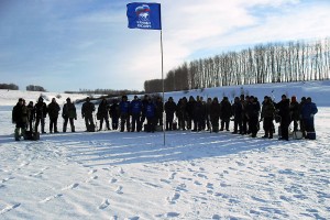 Участники районного соревнования по подлёдному лову рыбы на пруду Новом Беленьком.