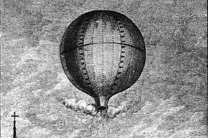 Первый полёт воздушных шаров Монгольфье, гравюра 1783 года, кавалер де Лоримье.