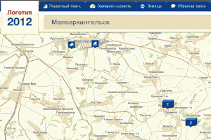 Малоархангельский район на карте Веб–выборы 2012.