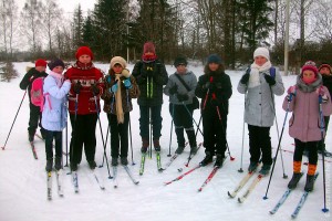 Лыжники, коллективное фото. Январь 2012 года.
