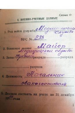Военный билет Владимира Ченцова