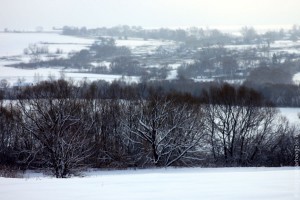 Вид на деревню Вторая Ивань с Первой Ивани в январе 2013 года.