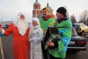 Дед Мороз на предновогодней ярмарке-2014 в Малоархангельске.