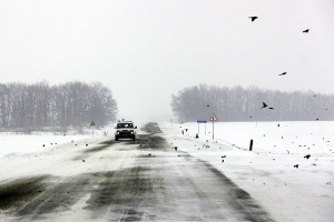 Зимняя дорога в Малоархангельске.