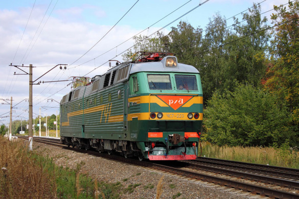 Электровоз ЧС7-223, перегон Глазуновка — Малоархангельск.
