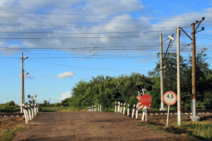 Железнодорожный переезд на ст. Малоархангельск.